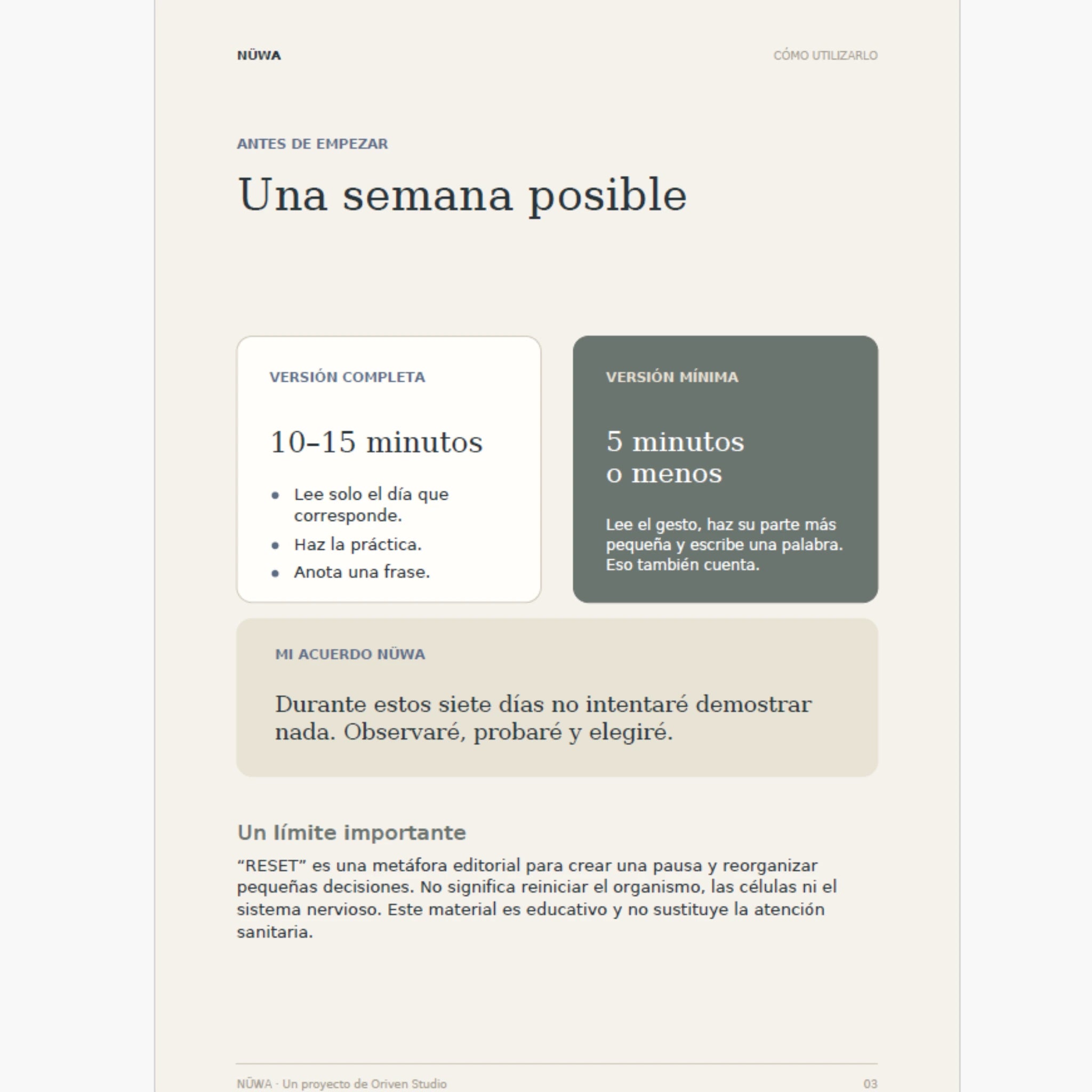 RESET NÜWA 7 — Guía digital de autocuidado en 7 días
