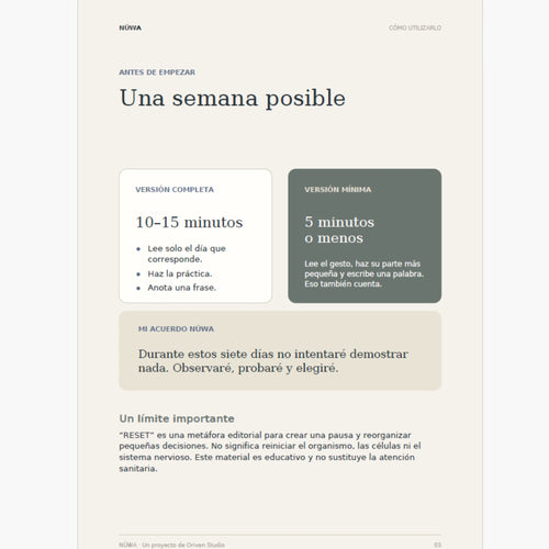RESET NÜWA 7 — Guía digital de autocuidado en 7 días