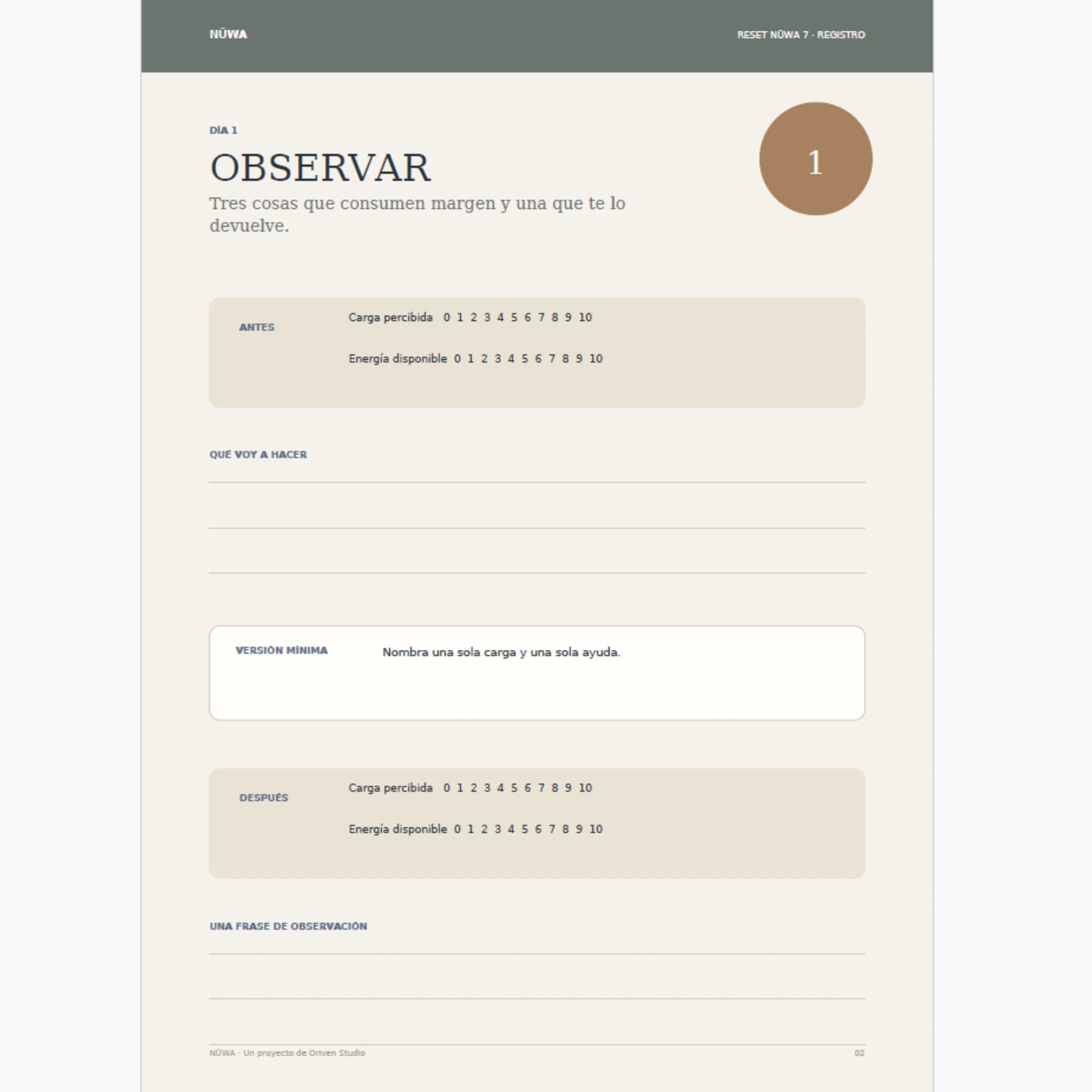 RESET NÜWA 7 — Guía digital de autocuidado en 7 días
